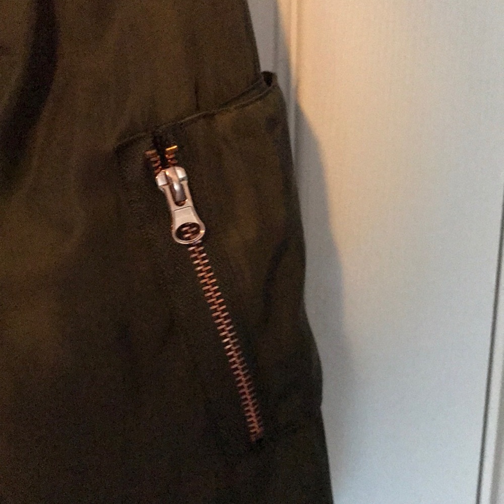 Love Tree bomber jacket green rose gold zippers - Picture 3 of 4